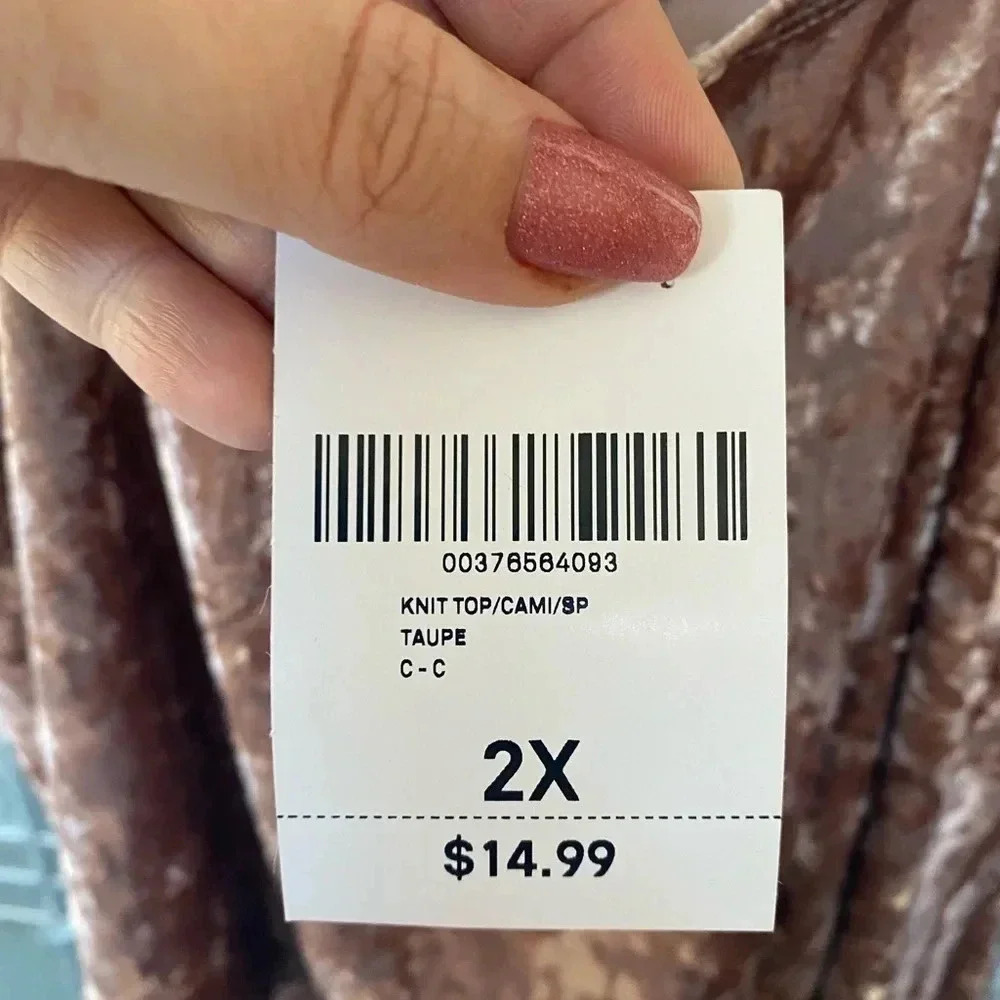 NWT Forever 21• Taupe velvet tank - Picture 2 of 4